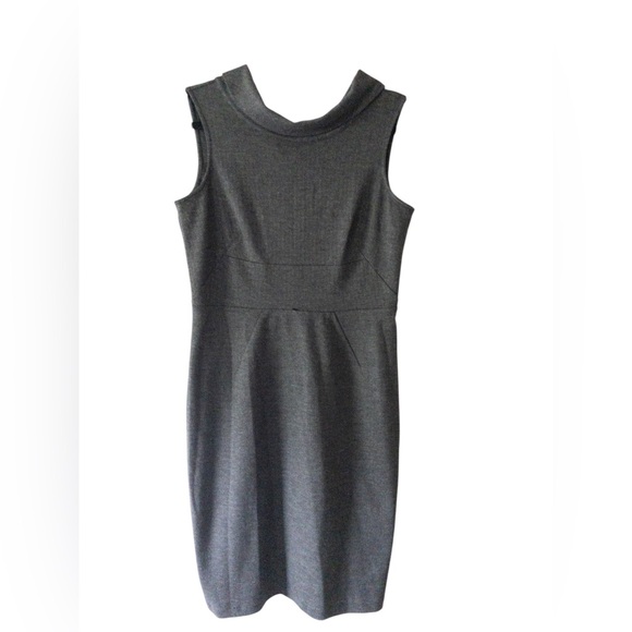 Calvin Klein Dresses & Skirts - Calvin Klein Charcoal Knit Herringbone Sleeveless Midi Dress SZ 10 Professional
